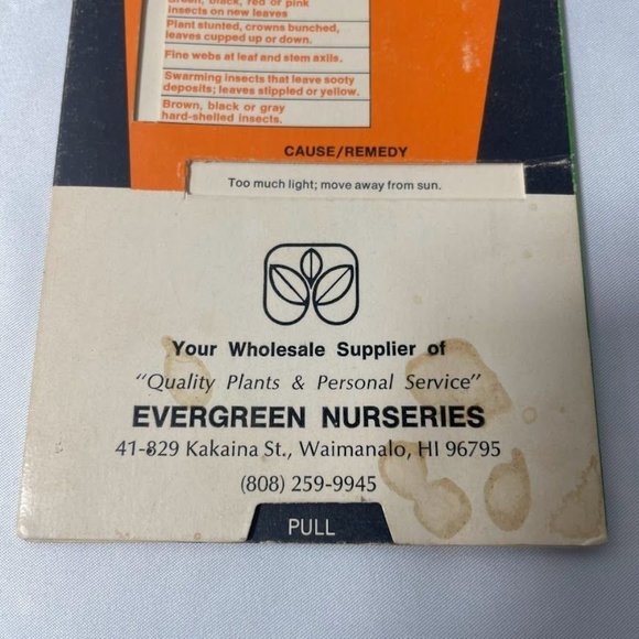 Vintage Indoor Plant Guide with Pull Diagnosis Feature-Hawaii Nursery - Picture 5 of 9